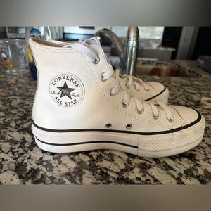 Converse Leather White High-Top Sneakers